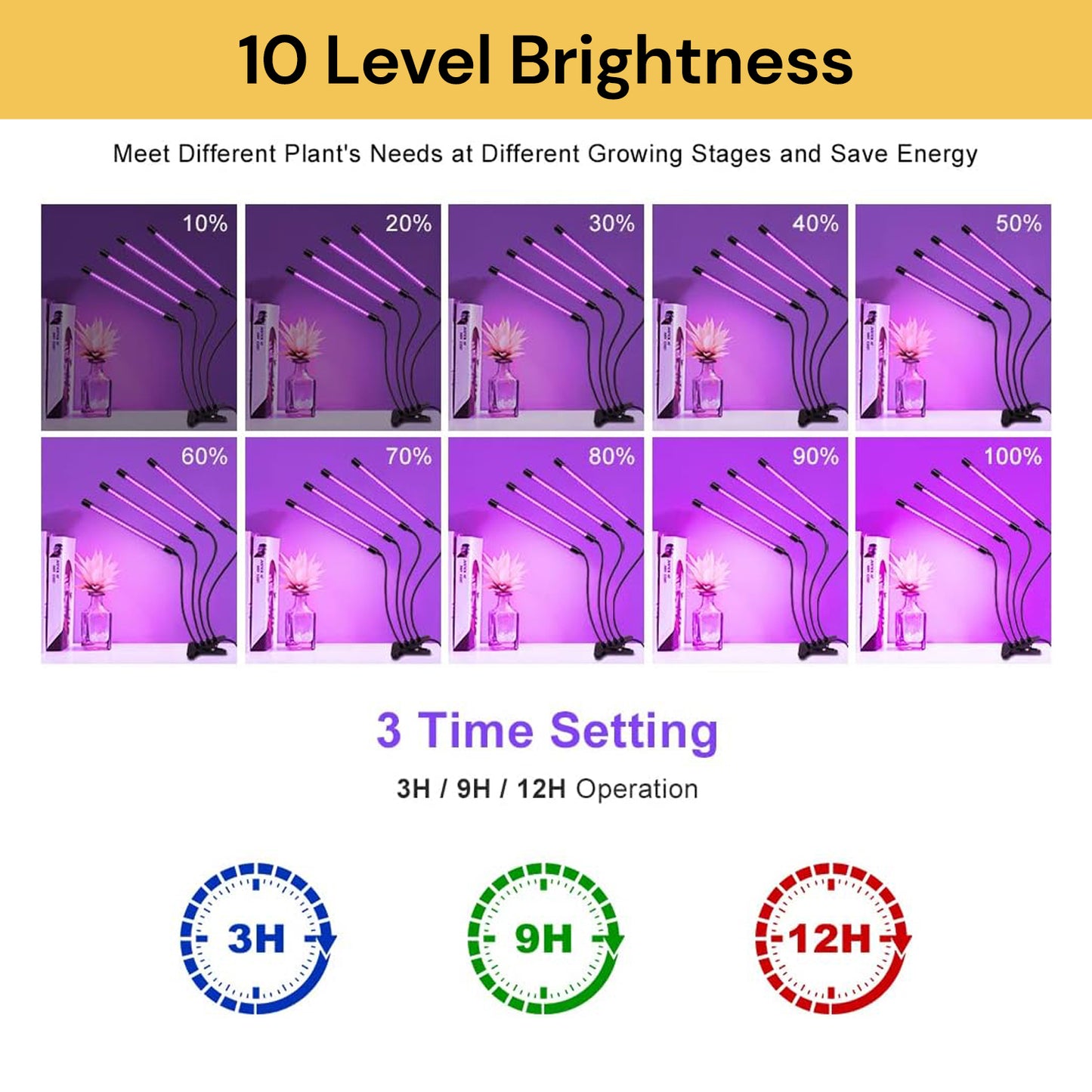 4 Heads Plant Grow Light