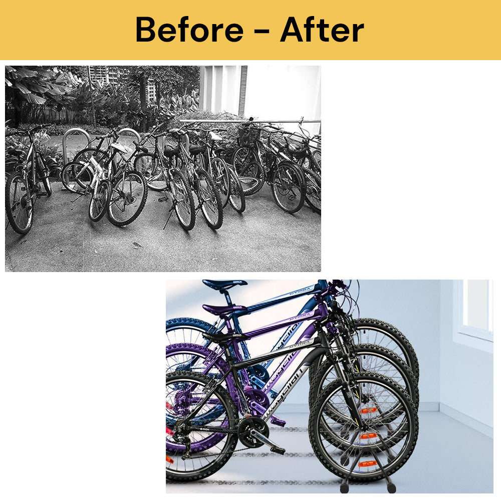 3 Bike Floor Parking Rack