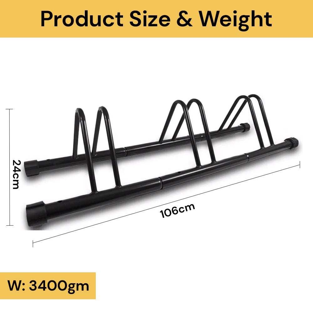 3 Bike Floor Parking Rack