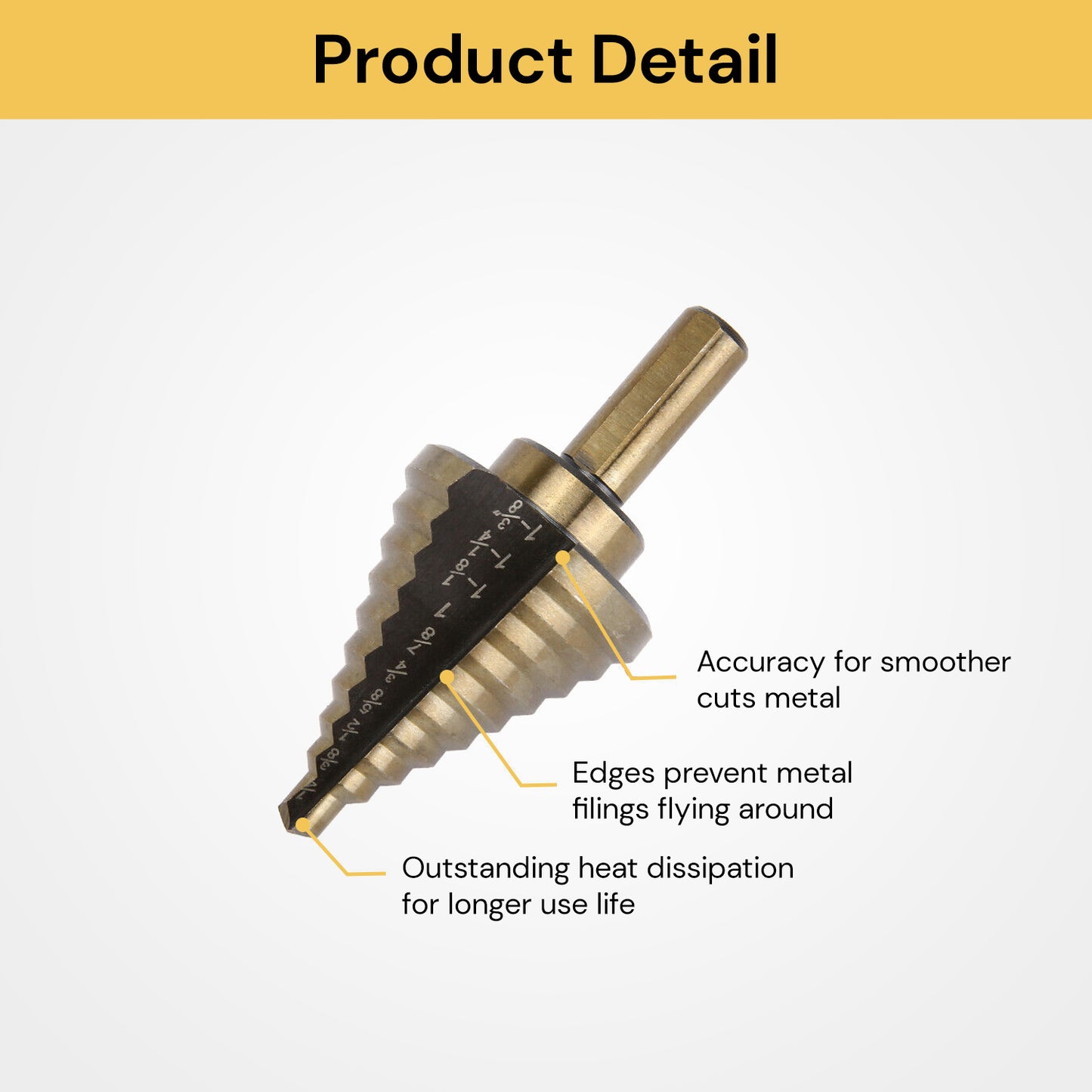 5PCs Cone Step Drill Bit Set