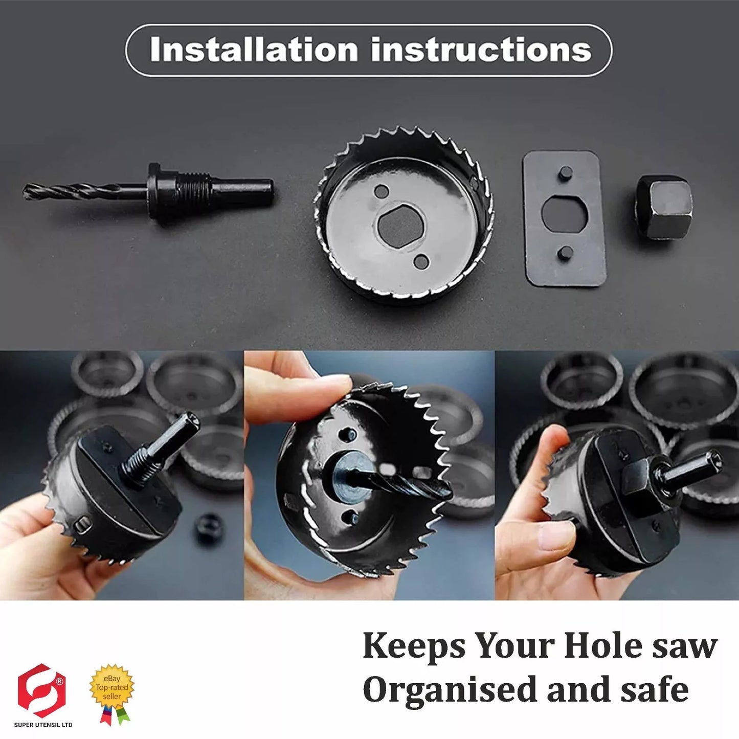 16PCs HSS Hole Saw Drill Bit